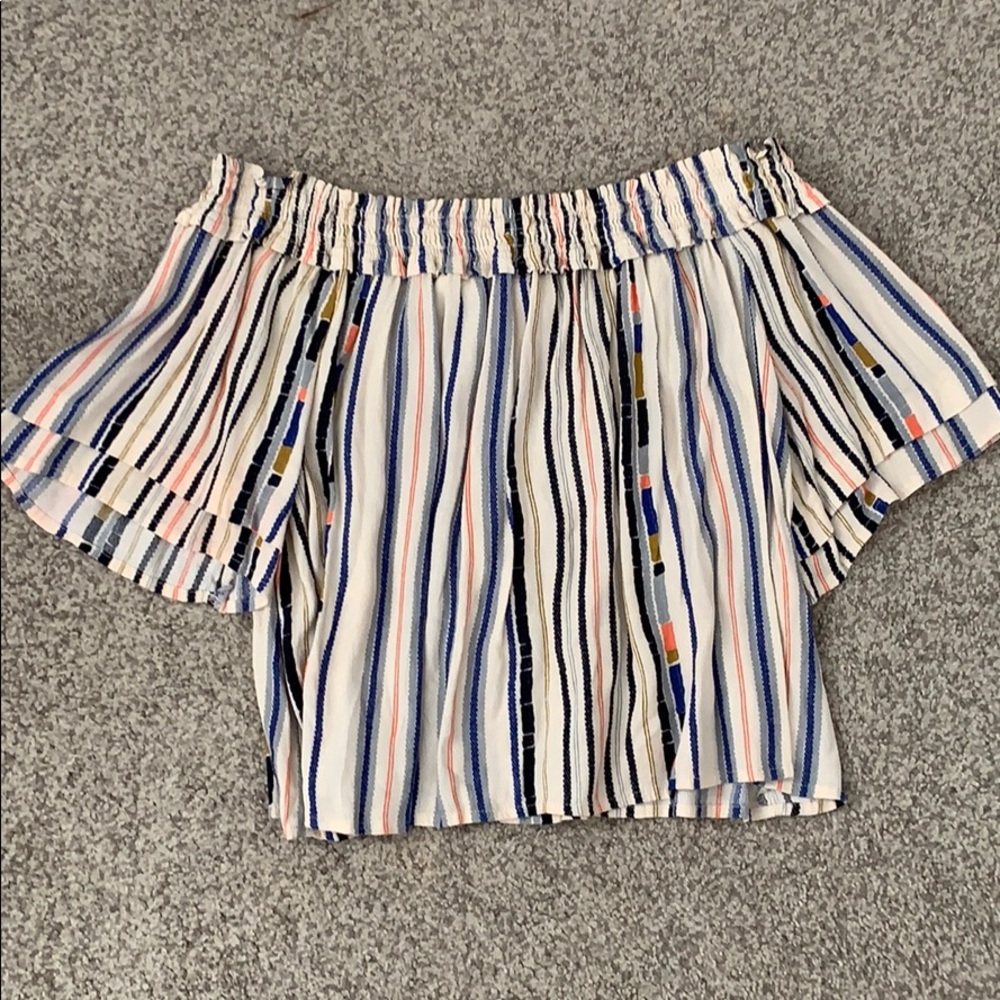 Women’s striped off the shoulder top